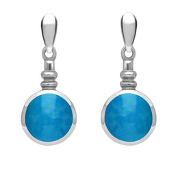Sterling Silver Turquoise Bottle Top Drop Earrings E054