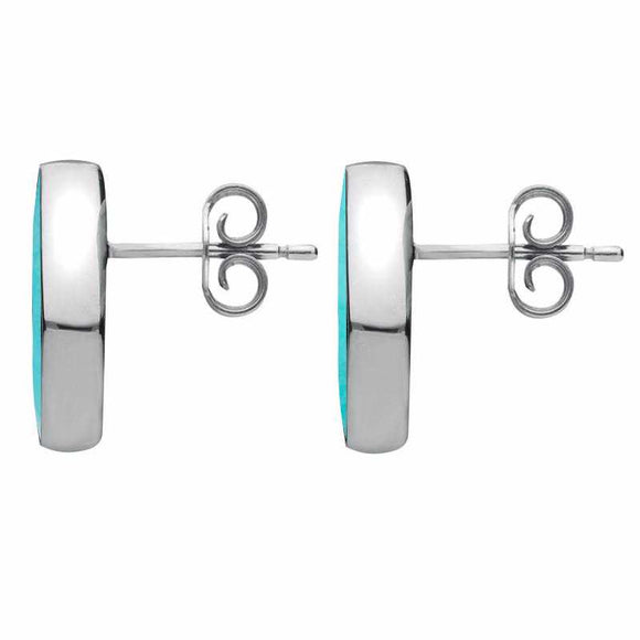 Sterling Silver Turquoise Diamond Shaped Stud Earrings. E282.
