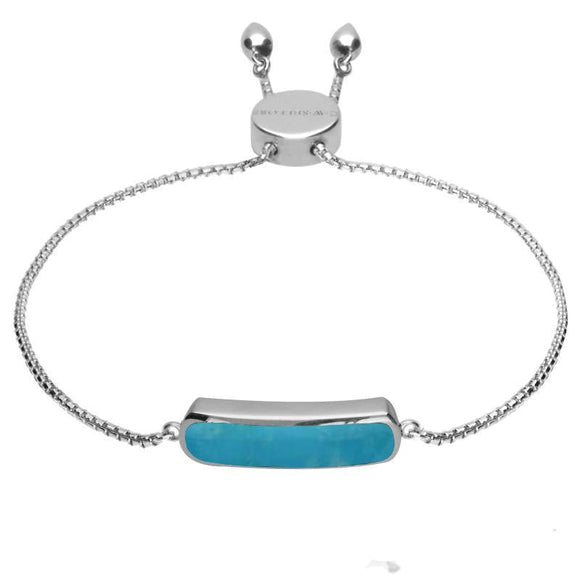 Sterling Silver Turquoise Lineaire Petite Bracelet B1072.