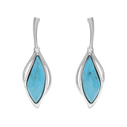 Sterling Silver Turquoise Open Marquise Two Piece Set S231