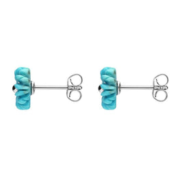 Sterling Silver Turquoise Tuberose Daisy Stud Earrings, E2161.