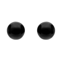 Sterling Silver Whitby Jet 6mm Ball Stud Earrings E1344