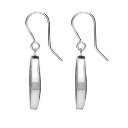 Sterling Silver Whitby Jet Abbey Large Cushion Window Drop Earrings. E2107.