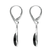 Sterling Silver Whitby Jet Celtic Pear Drop Earrings E2053