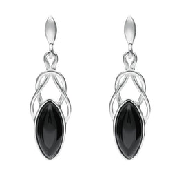 Sterling Silver Whitby Jet Celtic Twist Piece Set S011_3