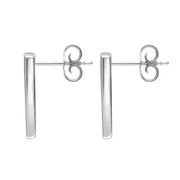 Sterling Silver Whitby Jet Four Stone Zigzag Oblong Stud Earrings E442 side