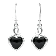 Sterling Silver Whitby Jet Heart Loop Two Piece Set