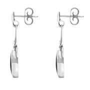 Sterling Silver Whitby Jet Marquise Drop Earrings. E075.