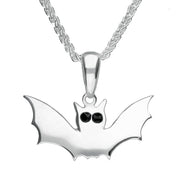 Sterling Silver Whitby Jet Small Bat Two Piece Set