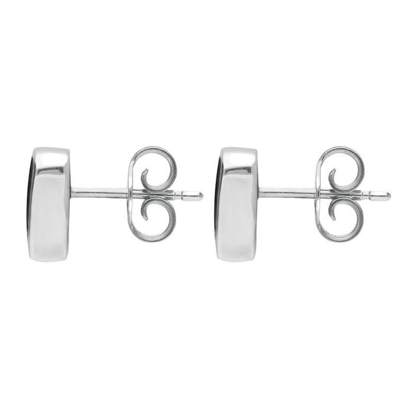 Sterling Silver Whitby Jet Small Curved Triangle Stud Earrings