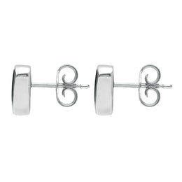 Sterling Silver Whitby Jet Small Curved Triangle Stud Earrings