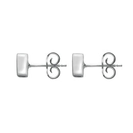 Sterling Silver Whitby Jet Dinky Triangle Stud Earrings. E035.