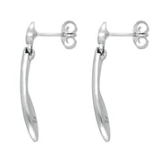 Sterling Silver Whitby Jet Toscana Long Marquise Drop Earrings. E1187.