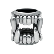 Sterling Silver Whitby Jet Vampire Fangs Charm. G533.