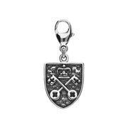 Sterling Silver Whitby Jet York Minster Cross Key Shield Lobster Clasp Charm G824