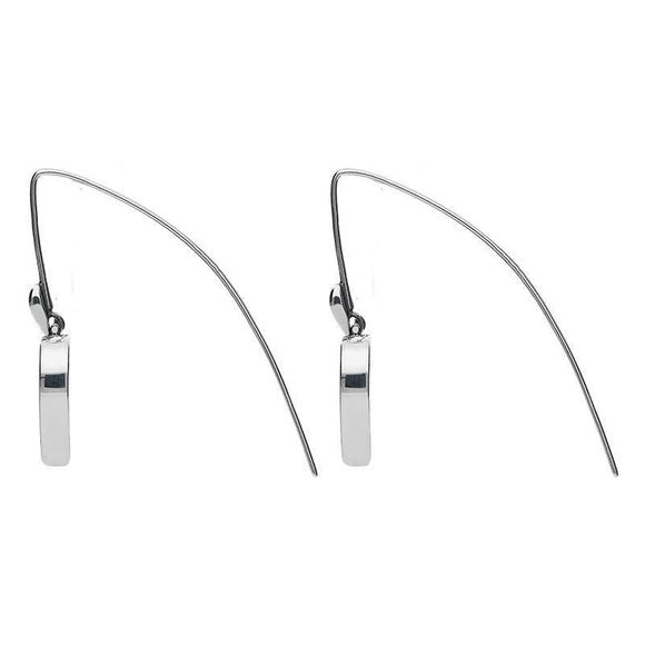 Sterling Silver Whitby Jet York Minster Heart Hook Earrings. E2385.