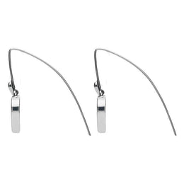 Sterling Silver Whitby Jet York Minster Heart Hook Earrings. E2385.