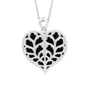 Sterling Silver Whitby Jet York Minster Large Heart Necklace. P3305.