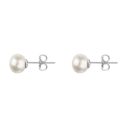 Sterling Silver White Freshwater Pearl Stud Earrings E621