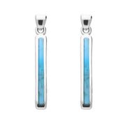 Sterling Silver Turquoise Short Slim Drop Earrings