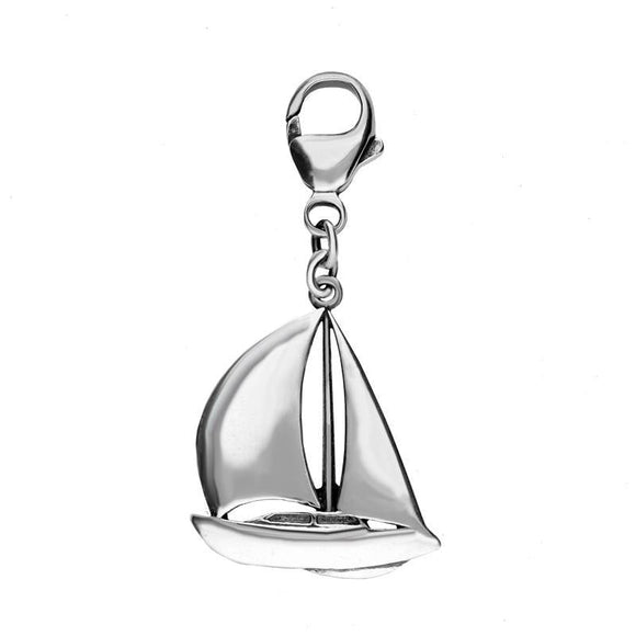 00057452 C W Sellors Sterling Silver Regatta Sail Boat Clip Charm, G567.