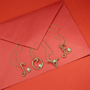 18ct Yellow Gold Moonstone Love Letters Initial J Necklace