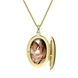 Yellow Gold Vermeil Large Oval Keepsake Locket, P2632.