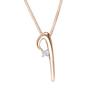 Love Letters 18ct Rose Gold 0.10ct Diamond Initial I Necklace