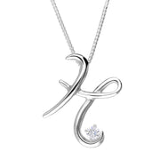 Love Letters 18ct White Gold 0.10ct Diamond Initial H Necklace