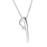 Love Letters 18ct White Gold 0.10ct Diamond Initial I Necklace