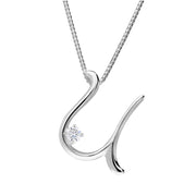 Love Letters 18ct White Gold 0.10ct Diamond Initial U Necklace
