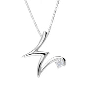 Love Letters 18ct White Gold 0.10ct Diamond Initial W Necklace