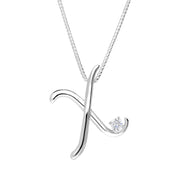 Love Letters 18ct White Gold 0.10ct Diamond Initial X Necklace