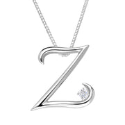 Love Letters 18ct White Gold 0.10ct Diamond Initial Z Necklace