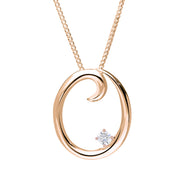 Love Letters 9ct Rose Gold 0.10ct Diamond Initial O Necklace