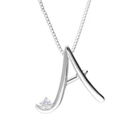Love Letters 9ct White Gold 0.10ct Diamond Initial A Necklace