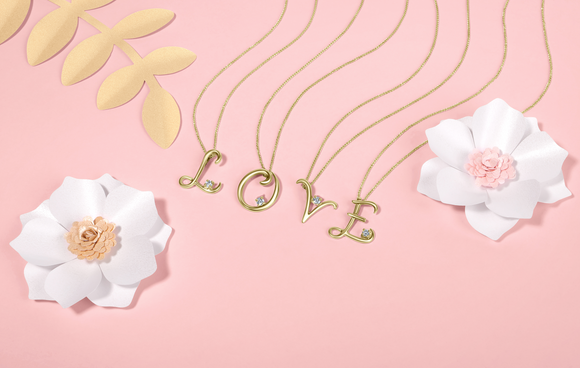 Love Letters 9ct Yellow Gold 0.10ct Diamond Initial D Necklace