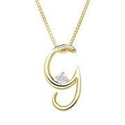 Love Letters 9ct Yellow Gold 0.10ct Diamond Initial G Necklace