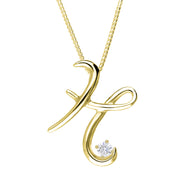 Love Letters 9ct Yellow Gold 0.10ct Diamond Initial H Necklace