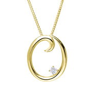Love Letters 9ct Yellow Gold 0.10ct Diamond Initial O Necklace