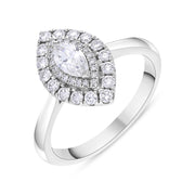 Platinum 0.72ct Diamond Marquise Pave Ring FEU-2292