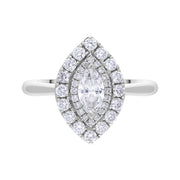 Platinum 0.72ct Diamond Marquise Pave Ring