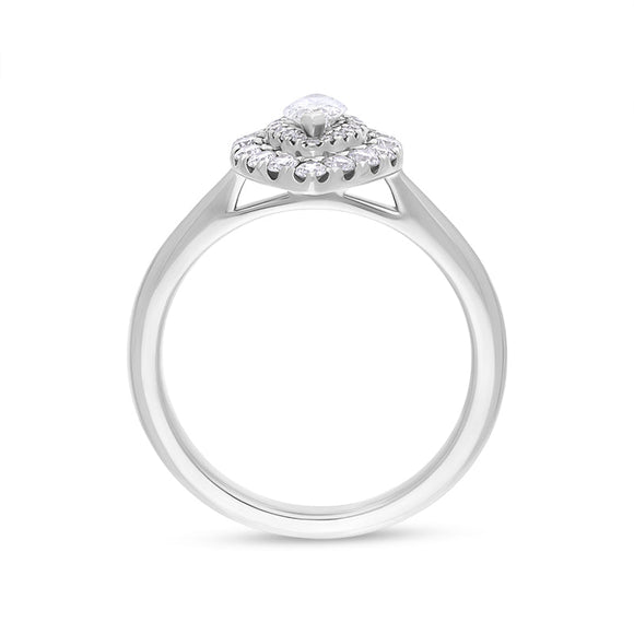 Platinum 0.72ct Diamond Marquise Pave Ring
