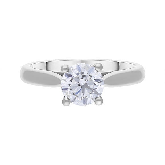 Platinum 1.00ct Diamond Round Brilliant Cut Solitaire Ring