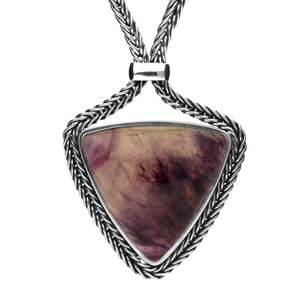 Sterling Silver Blue John Foxtail Triangular Necklace. N964. 