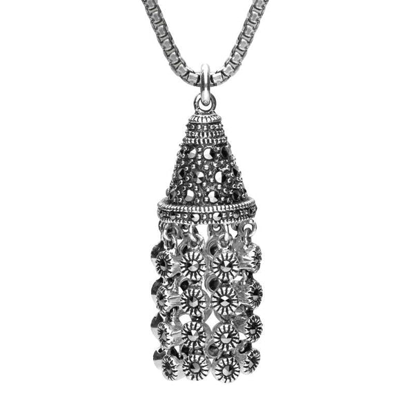 Sterling Silver Marcasite Chandelier Necklace P2987C