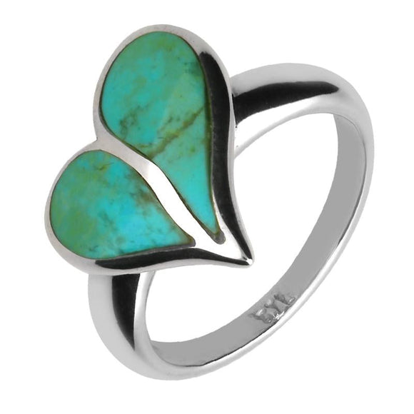 Sterling Silver Turquoise Split Heart Ring R651