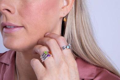 9ct Yellow Gold Sterling Silver Lapis Lazuli Stepping Stones 5x7mm Pear Stud Earrings