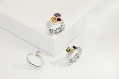 Sterling Silver Stepping Stones Patterned Stacking Ring