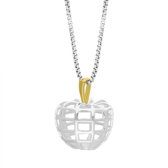 Sterling Silver 18ct Yellow Gold Plated House & Garden Apple Small Pendant